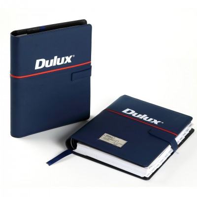 customize print  promotional gift   a5 size  Pu  leather cover corporate  executive diary  with  zipper closure and taps