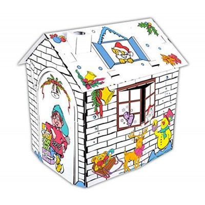 factory custom OEM color your own palyhouse ,cottage, diy cardboard kids foldable playhouse