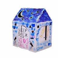 wholesale factory supply custom OEM children paintable toy paper crafty cottage kids foldable playhouse