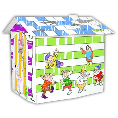 wholesale china custom corrugated color in corrugated cardboard coloring playhouse for kids