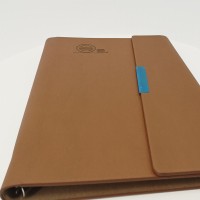 Hardcover custom pu leather notebook with pen UV printing notebook